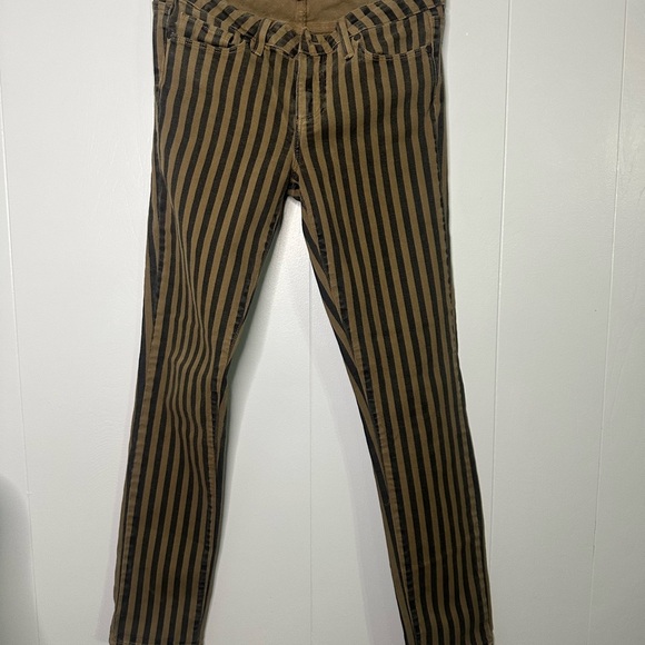 PAIGE Brown and Black Striped Ankle Pants - Picture 4 of 6